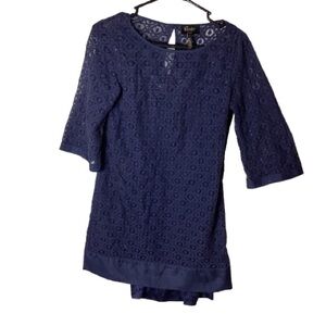 Laundry By Shelli Segal Navy Lace Mini Dress